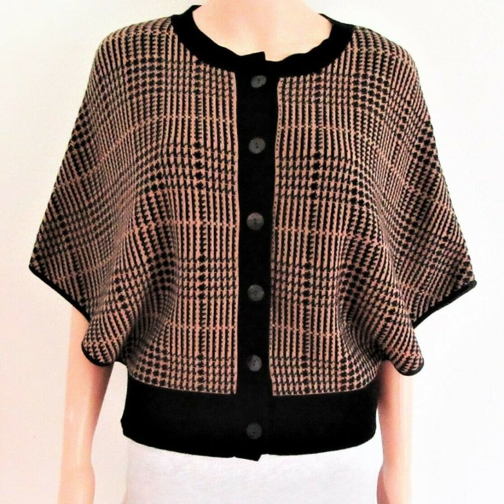 Jones New York Cardigan Sweater Houndstooth 1x
